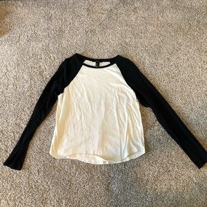 Black/cream long sleeve shirt